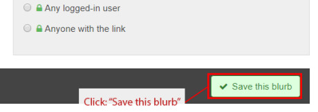 After making all the edits you need to make on the page click the “Save this blurb button” or your updates will be lost.
