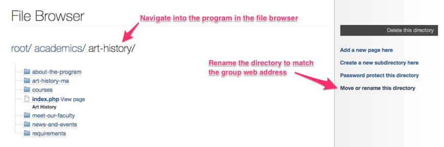 Step 4 (optional): Rename the group directory