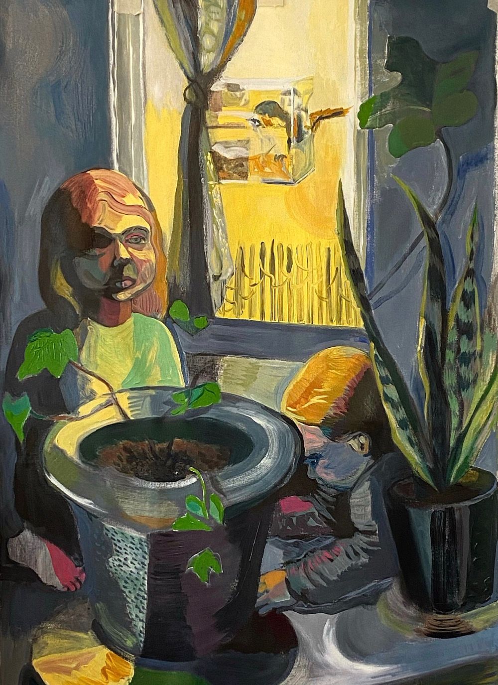 Hannah Petrikovsky, The New Bird Feeder, 2020, Acrylic on canvas, 37 x 54