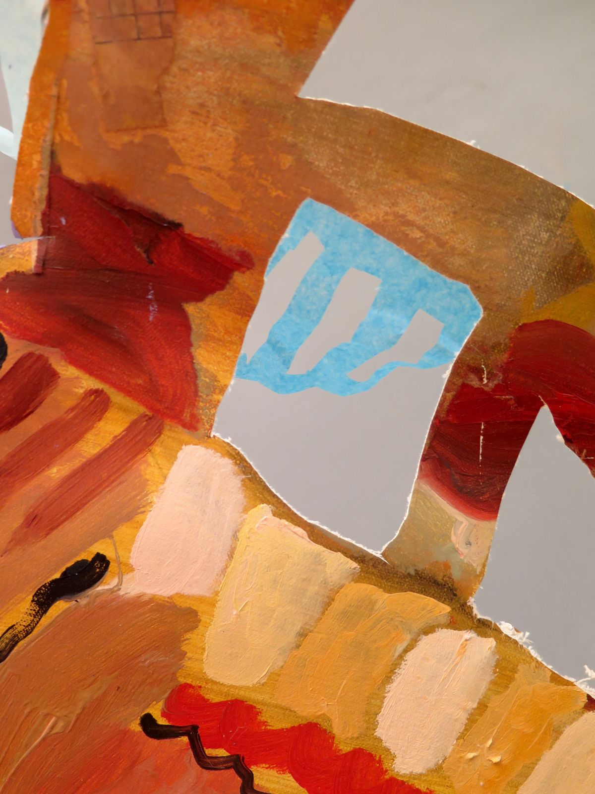 Gabi Rosen, Peel, Oil on canvas, tissue paper, twin, 7 x 4, 2021