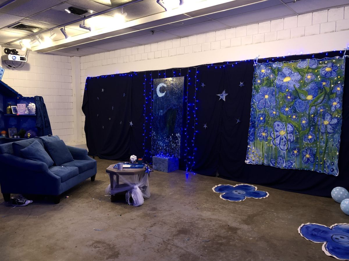 Maeve O'Brien, Blue's World installation view 1 (Room 0031 of the Visual Arts building), ...