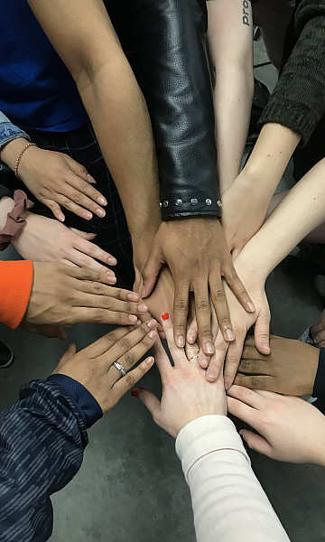 Students working collectively in Lens & Time