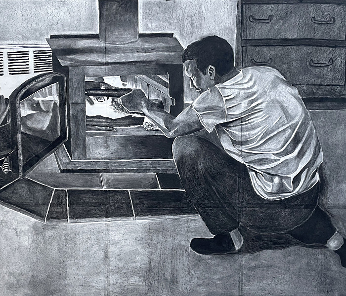 Angelica Acevedo, Figure in Space, Foundation Drawing (Professor Dave Walsh)