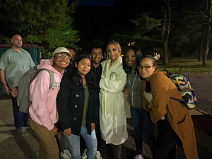 J.Lo smiling with EOP Students