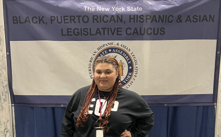 Alondra Martinez-Geronimo '23 EOP student ambassador at Purchase College!