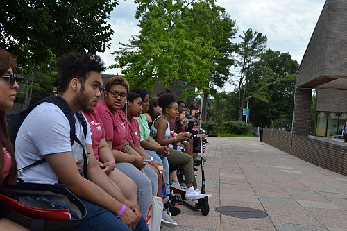 Students arrive early to Leadership Training workshop