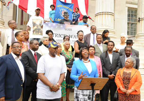 Assemblywoman Latrice Walker '00 on the steps of Brooklyn Borough Hall