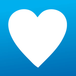 Purchase Cares (White heart over light blue background)