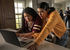 Storm Reid and Megan Suri star in a scene from the movie Missing.