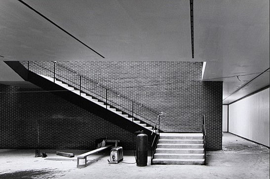 Neuberger Museum of Art - Interior Staircase (construction image circa 1972)