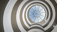 Looking up at the rotunda of the Guggenheim Museum, New York City