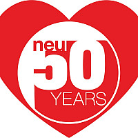NEU 50 Years Logo in a red heart