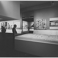    Image:  Unidentified visitors at the exhibition, Architecture for the Arts: The State of New York College at Purchase. May 13, 1971 th...