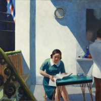 Edward Hopper, Barber Shop, 1931, Oil on canvas, 78 1/2 x 60 1/8 inches (199.4 x 152.7 cm), Signed, lower left: Edward Hopper, 1976.26.54