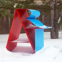 Robert Indiana, ART, 1972, Polychrome aluminum, 84 x 86 x 42 in. (213.36 x 218.44 x 106.68 cm). Collection Neuberger Museum of Art, Purch...