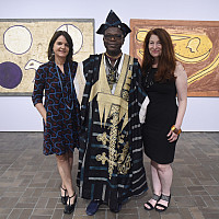 Photos from the opening reception of Romuald Hazoumè: The Fâ Series