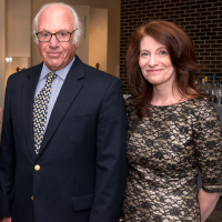 Purchase College President Thomas J. Schwarz with Neuberger Museum of Art Director Tracy Fitzpatrick
