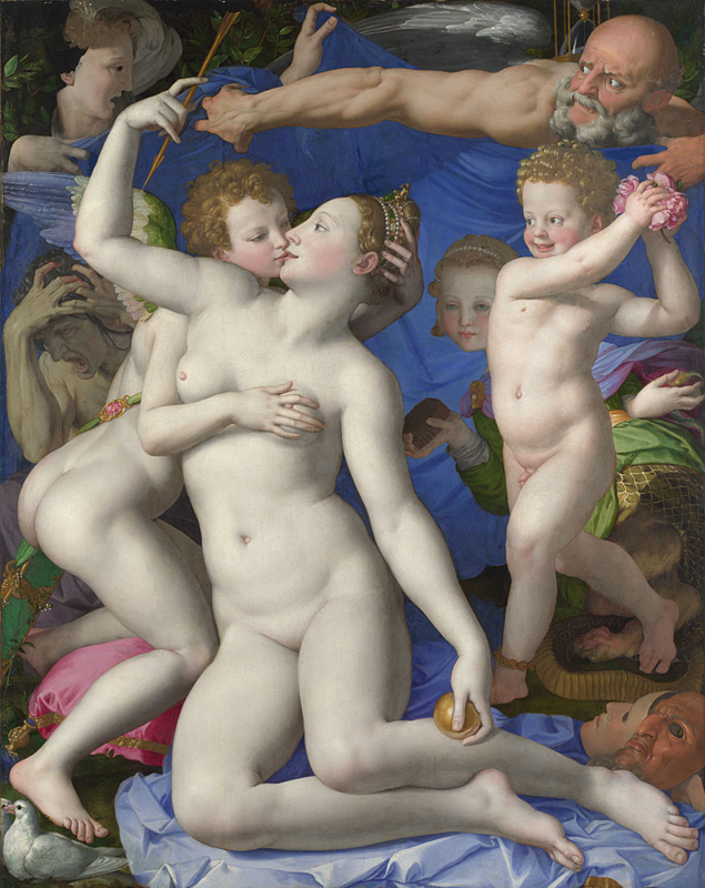 Agnolo di Cosimo (called Bronzino), 1503 - 1572, An Allegory with Venus and Cupid, about 1545, Oil on wood, 146.1 x 116.2 cm, Acquired 18...