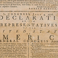 Detail from the Holt Broadside, printed text on yellowed paper