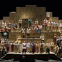    Metropolitan Opera's chorus singing Va, pensiero in their current production of Giuseppe Verdi's Nabucco. Image: Metropolita...