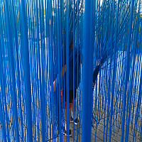 Installation at the Perez Art Museum by Kinetic and Op artist Jesus Raphael Soto