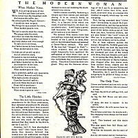 The Modern Woman, a pro-suffrage page appearing in Judge Magazine and containing a suffrage cartoon by Lou Rogers, Tearing Off the Bonds....