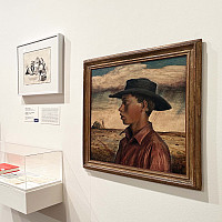 Installation image: The Making of a Museum: 50 Years exhibition with a view of Peter Hurd, Boy from the Plains, 1938, Tempera on wood, Co...