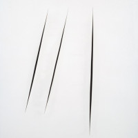    Lucio Fontana, Concetto Spaziale (Spatial Concept), circa 1968, Oil on canvas, Collection Neuberger Museum of Art, Purchase College, S...