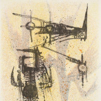 Wifredo Lam, Untitled, 1967. From portfolio Flight 1971. Lithograph on Rives paper, 84 from an ed...