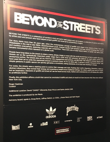 Wall Text for Beyond the Streets exhibition