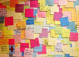 Full frame bright and colorful Sticky note