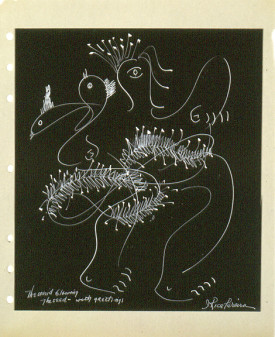         Irene Rice Pereira, The Wind Blowing the Seed - with Greetings, undated, From Roy R. Neuberger's 50th Birthday Book, 1953   ...