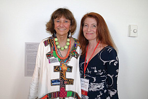 Tracy Fitzpatrick, Director of the Neuberger Museum of Art, with Lyndel King, Director of the Weisman Art Museum at the University of M...