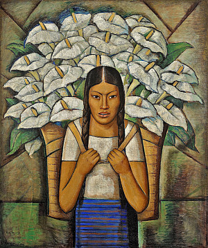    Alfredo Ramos Martínez, Calla Lily Vendor, 1929. Oil on canvas, 45 13/16 × 36 in. (116.3 × 91.4 cm). Private collection. © The Alf...
