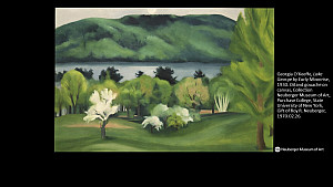 Georgia O'Keeffe, Lake George by Early Moonrise, 1930. Oil and gouache on canvas, Collection Neuberger Museum of Art, Purchase College, S...