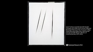    Lucio Fontana, Concetto Spaziale (Spatial Concept), circa 1968, Oil on canvas, Collection Neuberger Museum of Art, Purchase College, S...