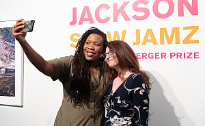 2022 Roy R. Neuberger Prize Award Recipient Tomashi Jackson with Tracy Fitzpatrick, Director of the Neuberger Museum of Art