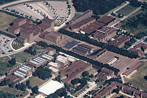    Aerial photograph of the Purchase College Campus, Purchase, New York. n.d. Neuberger Museum of Art Archives, Purchase College, State U...