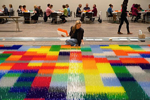 More than 500 people beaded, sorted, stacked, and arranged - under artist Liza Lou's watchful eyes and brilliant plan - a 1,400-square fo...