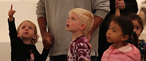 Young children making their way through the Museum