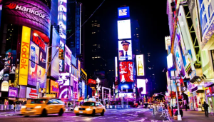 New York City's Broadway at night