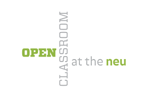 Wall signage for Open Classroom at the NEU