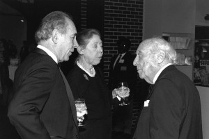 Irving Sandler, noted art historian, author and distinguished professor of art history at Purchase College with his wife Lucy and Roy R. ...