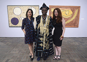 Photos from the opening reception of Romuald Hazoumè: The Fâ Series