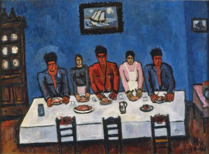 Marsden Hartley, Fishermen's Last Supper, Nova Scotia, 1940-1941 Oil on canvas 30 1/8 × 41 1/8 in 76.5 × 104.5 cm