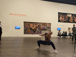 Members of the Purchase College Conservatory of Dance performed an intimate improvisation event in response to the exhibition Nicolás De...