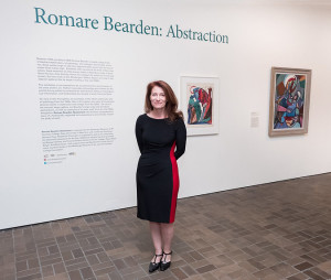Tracy Fitzpatrick, Director of the Neuberger Museum of Art and curator of Romare Bearden: Abstraction, at the exhibition opening at the N...