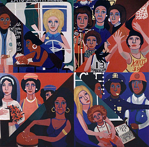 Faith Ringgold, For the Women's House (1971), oil on canvas, 96in x 96in (243.8 x 243.8 cm)