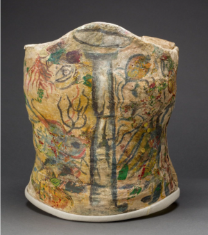 Plaster corset, painted and decorated by Frida Kahlo, Museo Frida Kahlo. © Diego Rivera and Frida Kahlo Archives, Banco de Mexico, Fiduc...