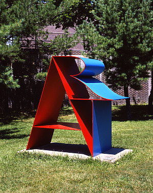 Robert Indiana, ART, 1972, polychrome aluminum, 84 x 86 x 42 inches. Collection Neuberger Museum of Art, Purchase College, SUNY. Museum p...